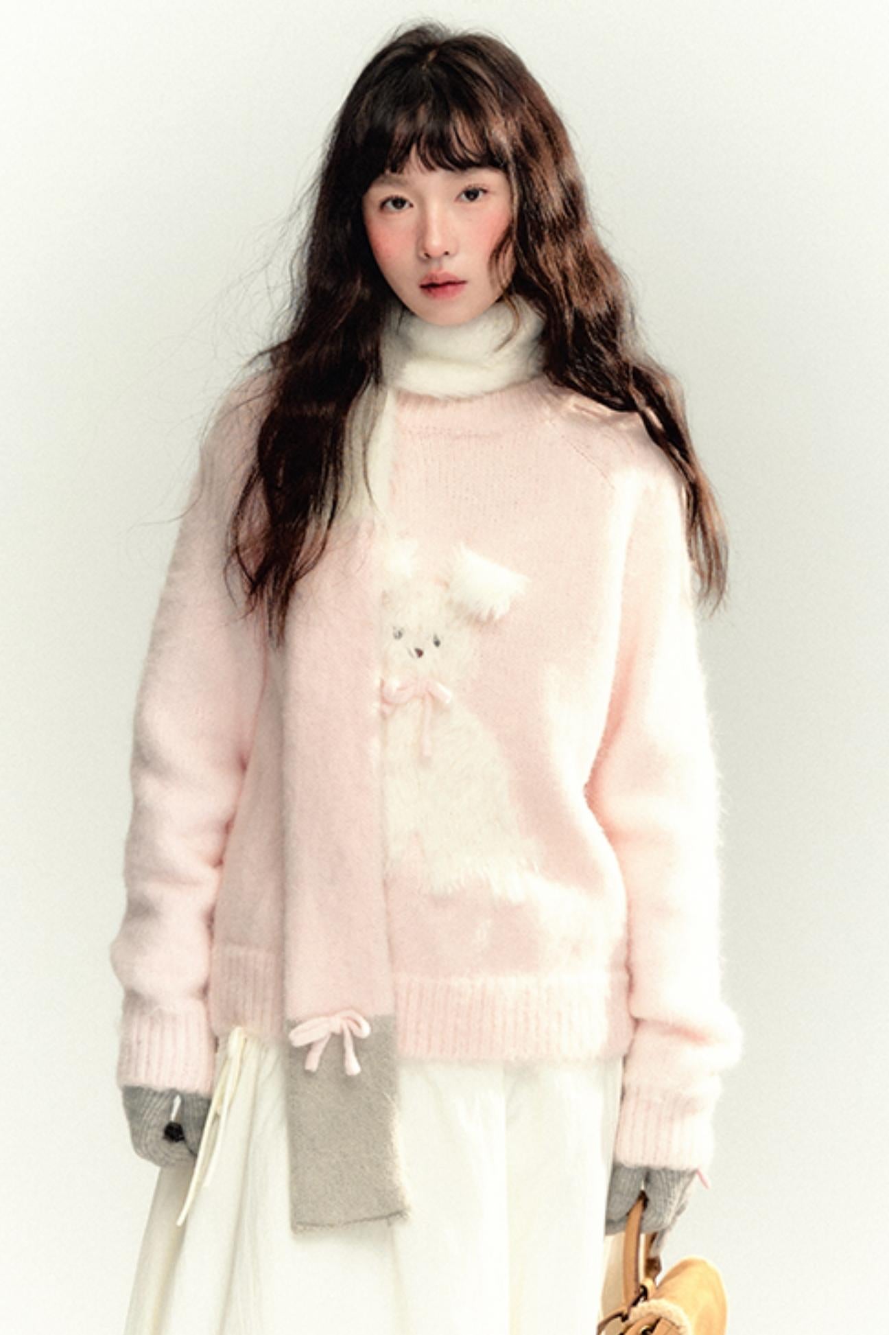 Bunny Mink Knit Sweater Set-Up