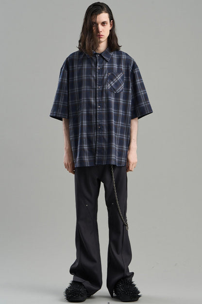 Luxury Studded Plaid Shirt