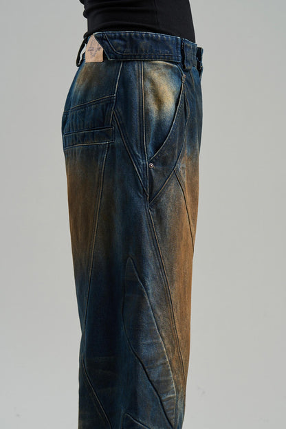 Rivet Mid-Rise Denim Trousers