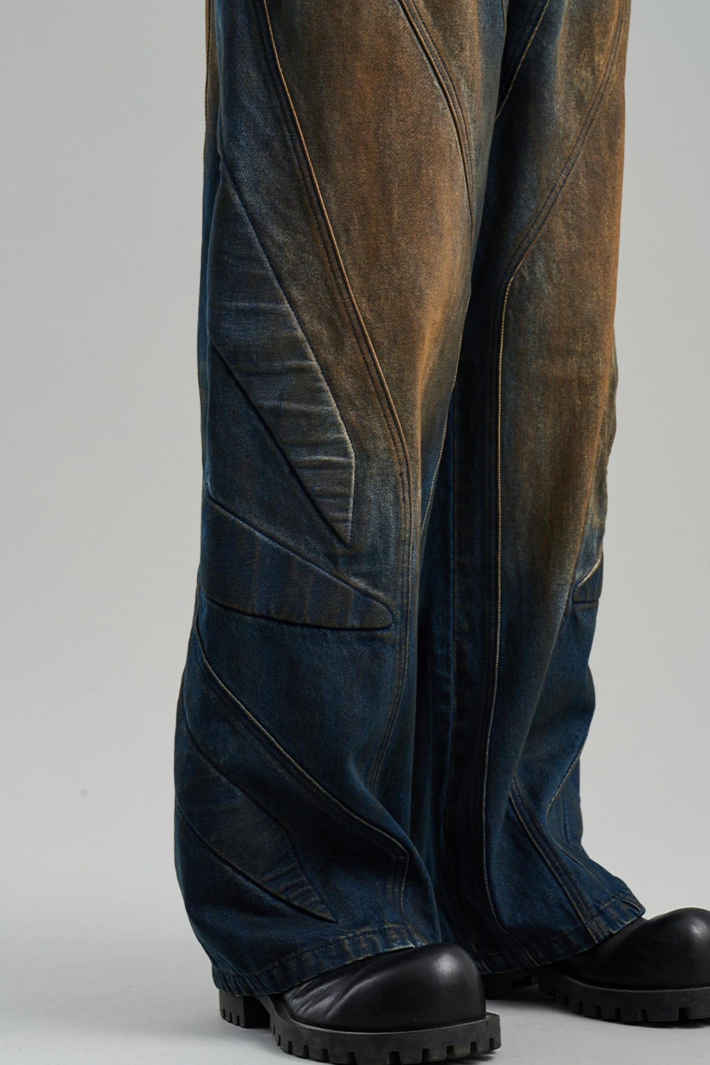 Rivet Mid-Rise Denim Trousers