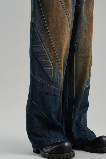 Rivet Mid-Rise Denim Trousers