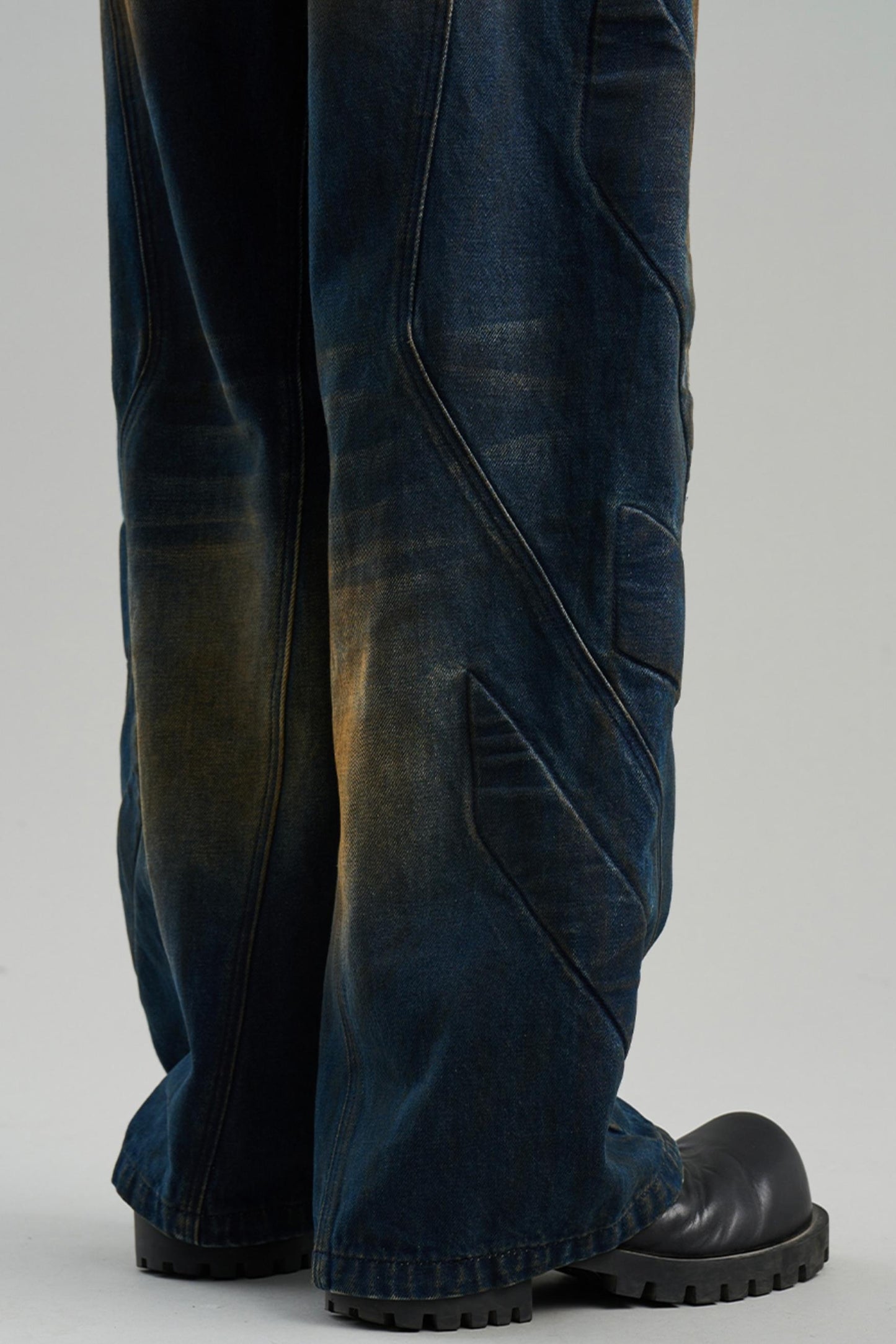 Rivet Mid-Rise Denim Trousers