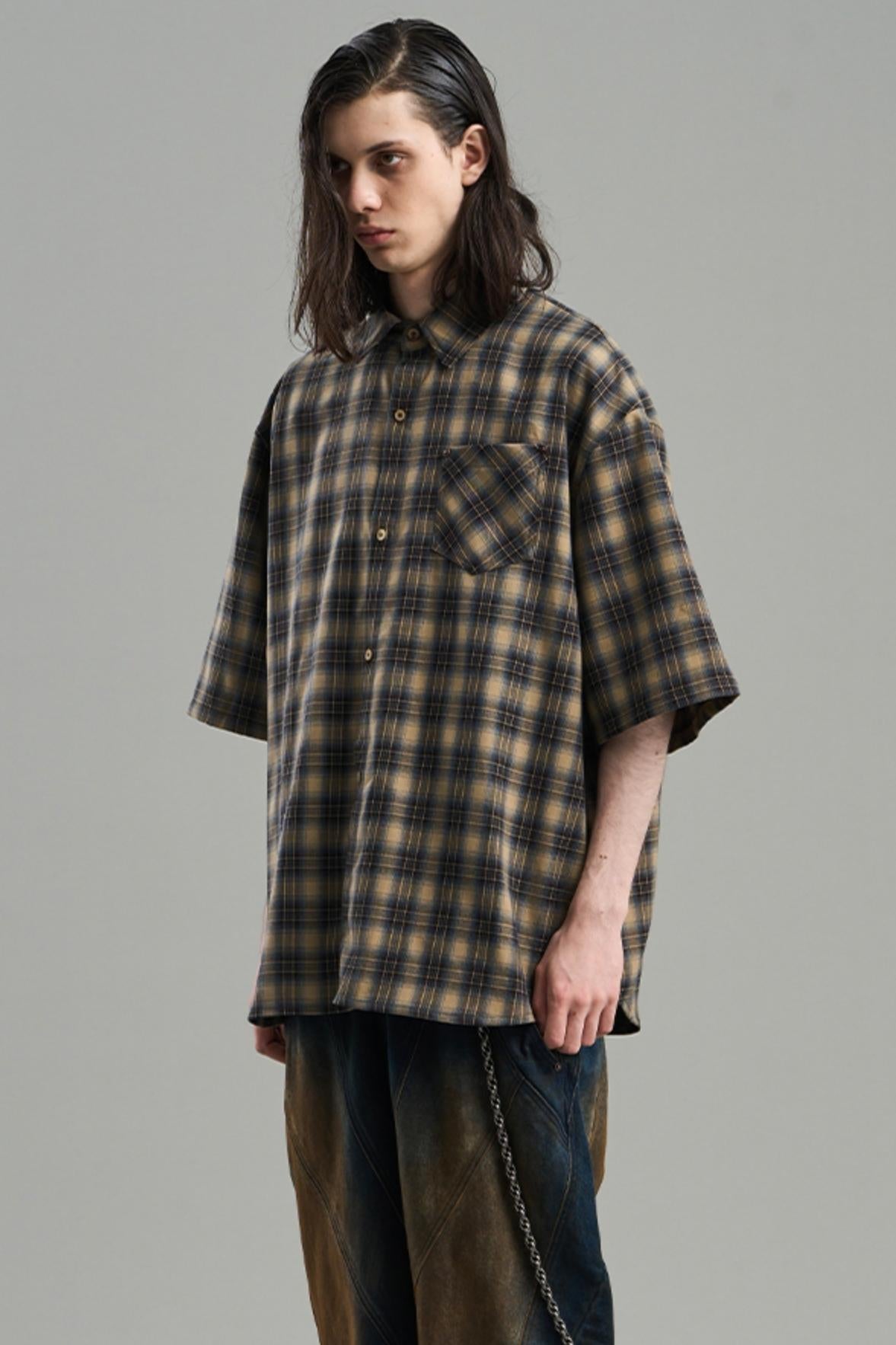 Luxury Studded Plaid Shirt