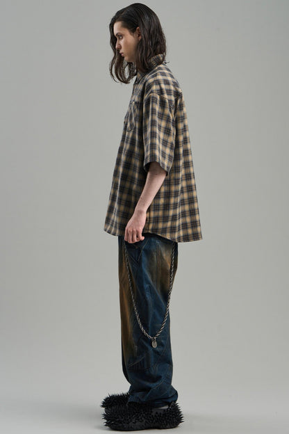 Luxury Studded Plaid Shirt