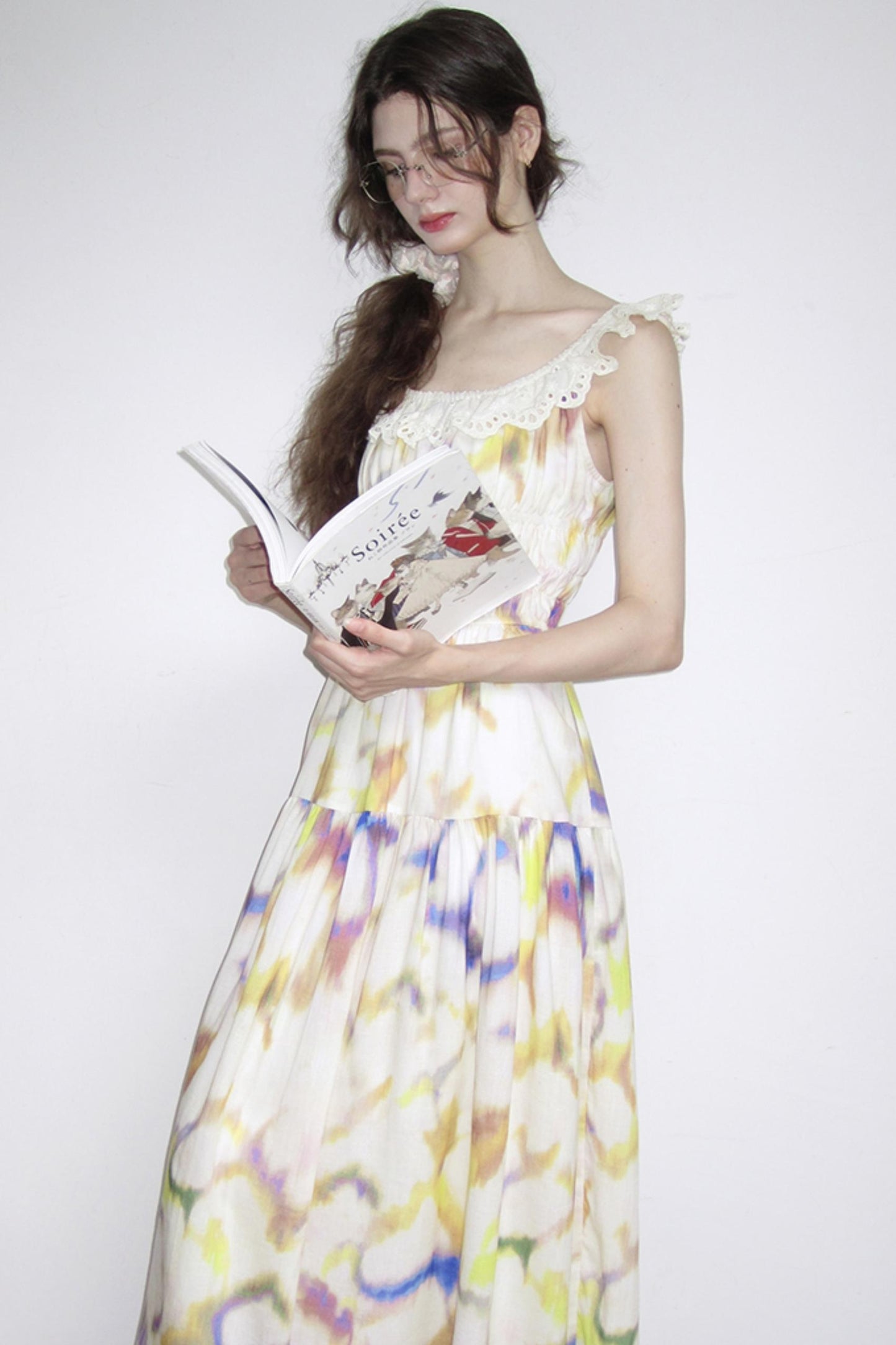 Conservatory Linen Smudge Print Dress