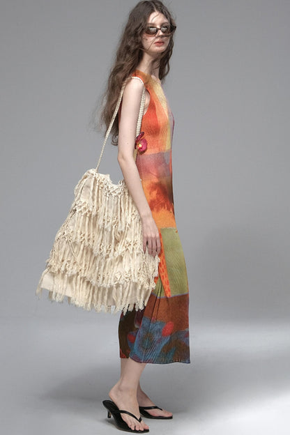 Gypsy Sunset Pleated Dress