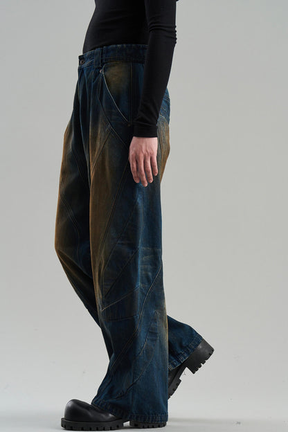 Rivet Mid-Rise Denim Trousers