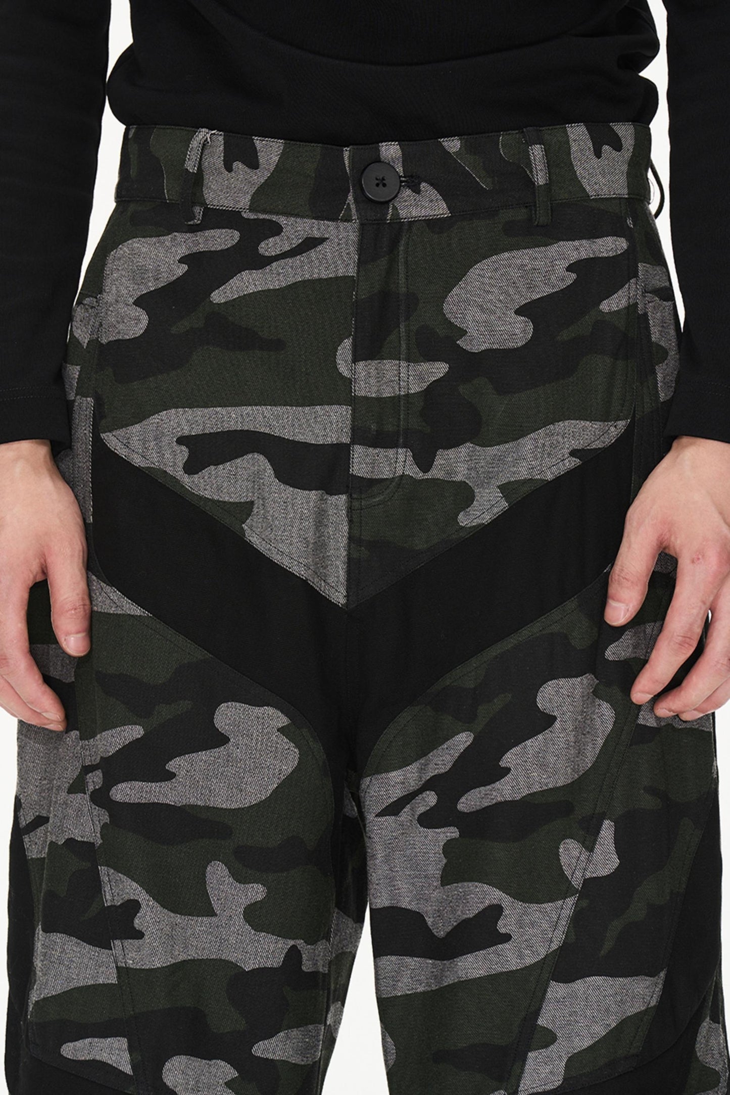 Patchwork Pleat Pants