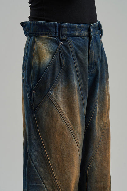 Rivet Mid-Rise Denim Trousers