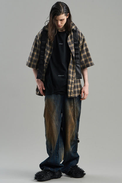 Luxury Studded Plaid Shirt