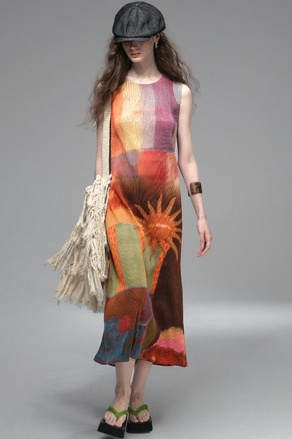 Gypsy Sunset Pleated Dress