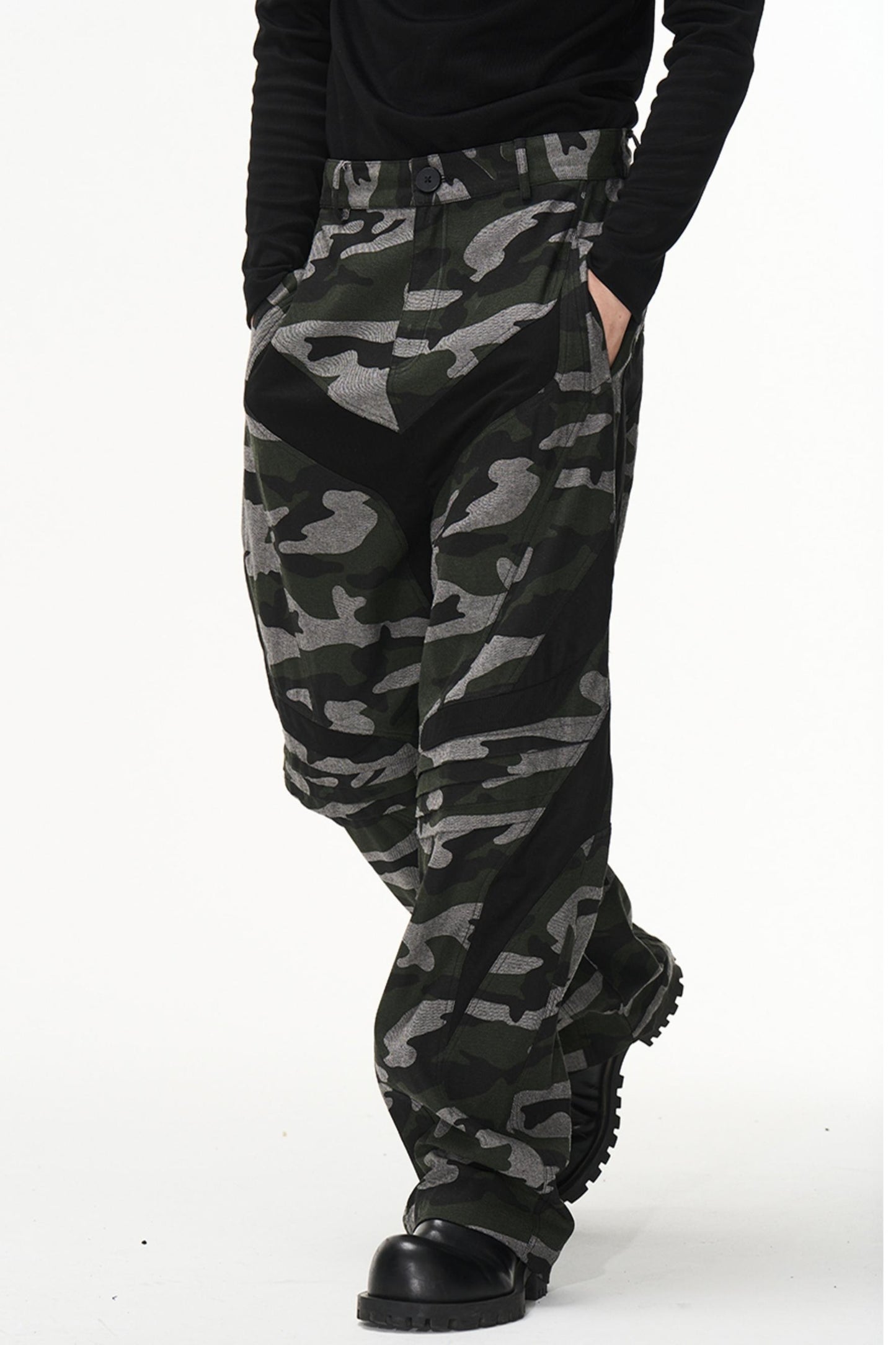 Patchwork Pleat Pants