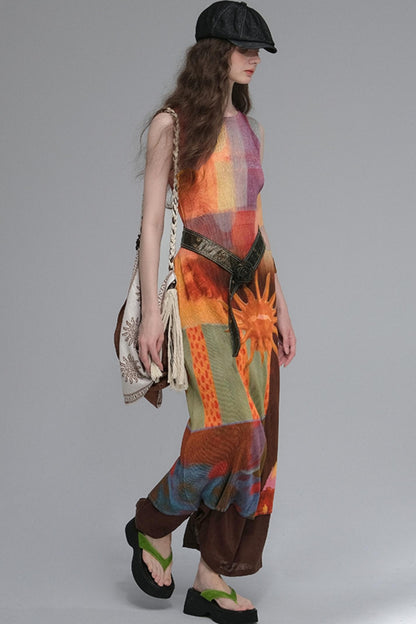 Gypsy Sunset Pleated Dress