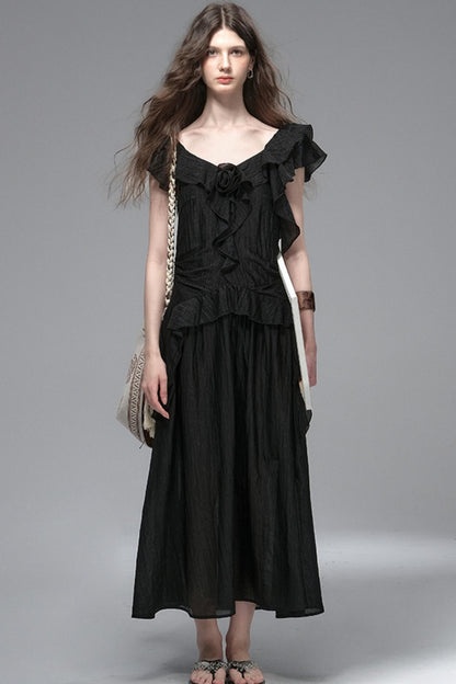 Mandala Flower Pleated Dress