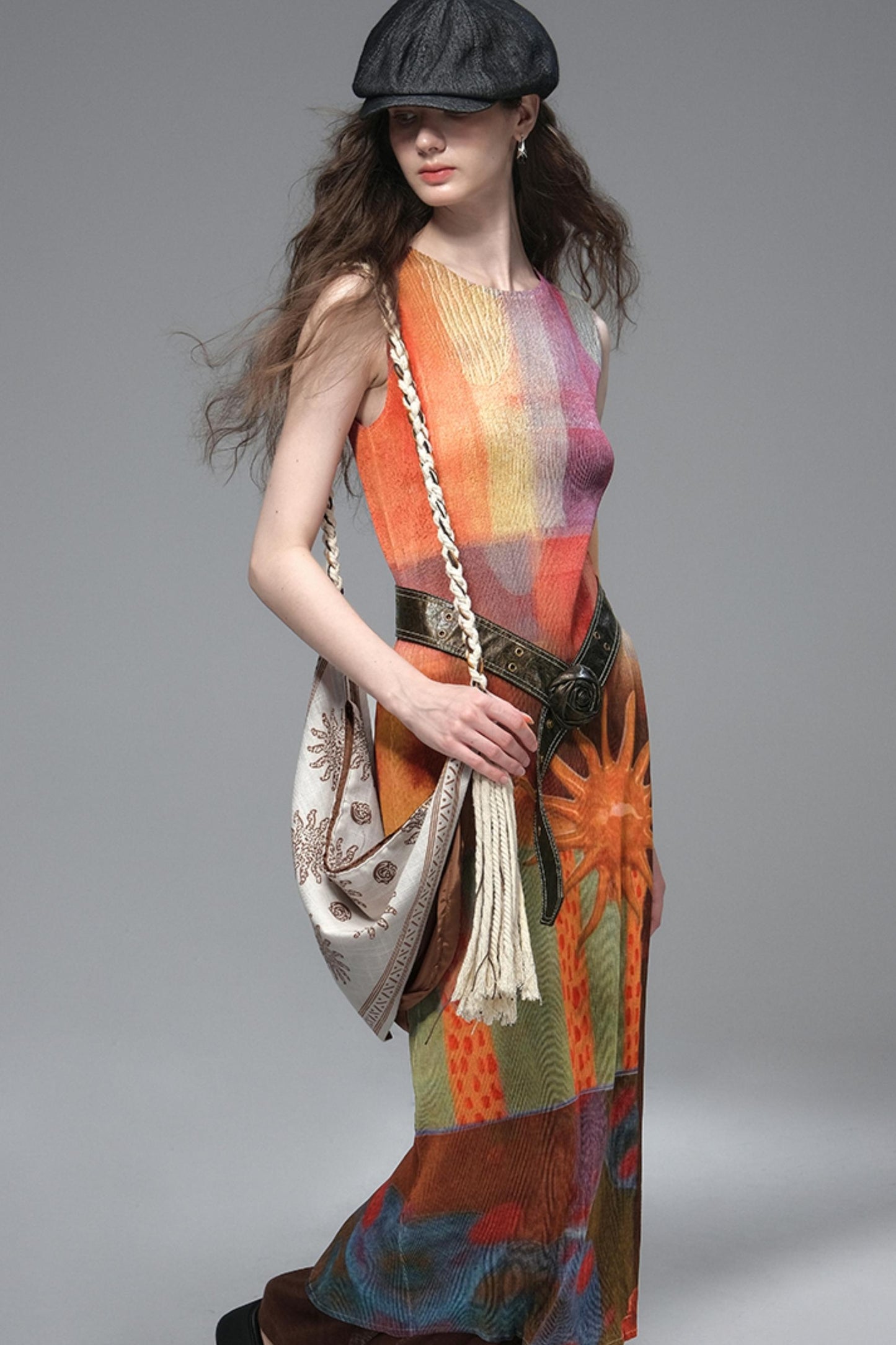 Gypsy Sunset Pleated Dress