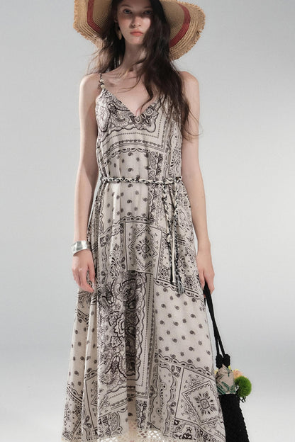 Sunset Bohemian Beaded Slip Dress