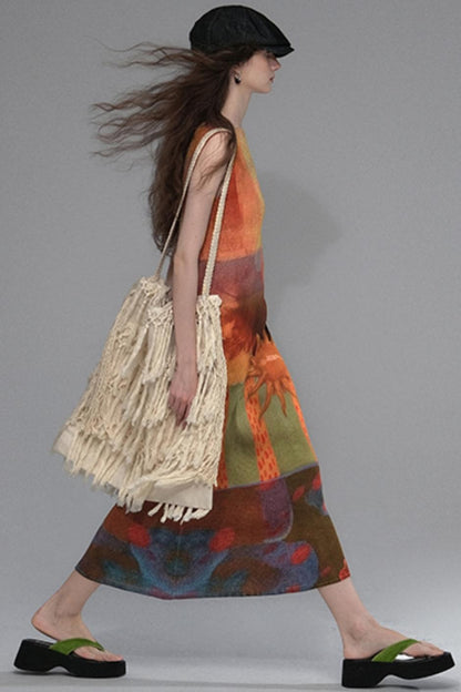 Gypsy Sunset Pleated Dress