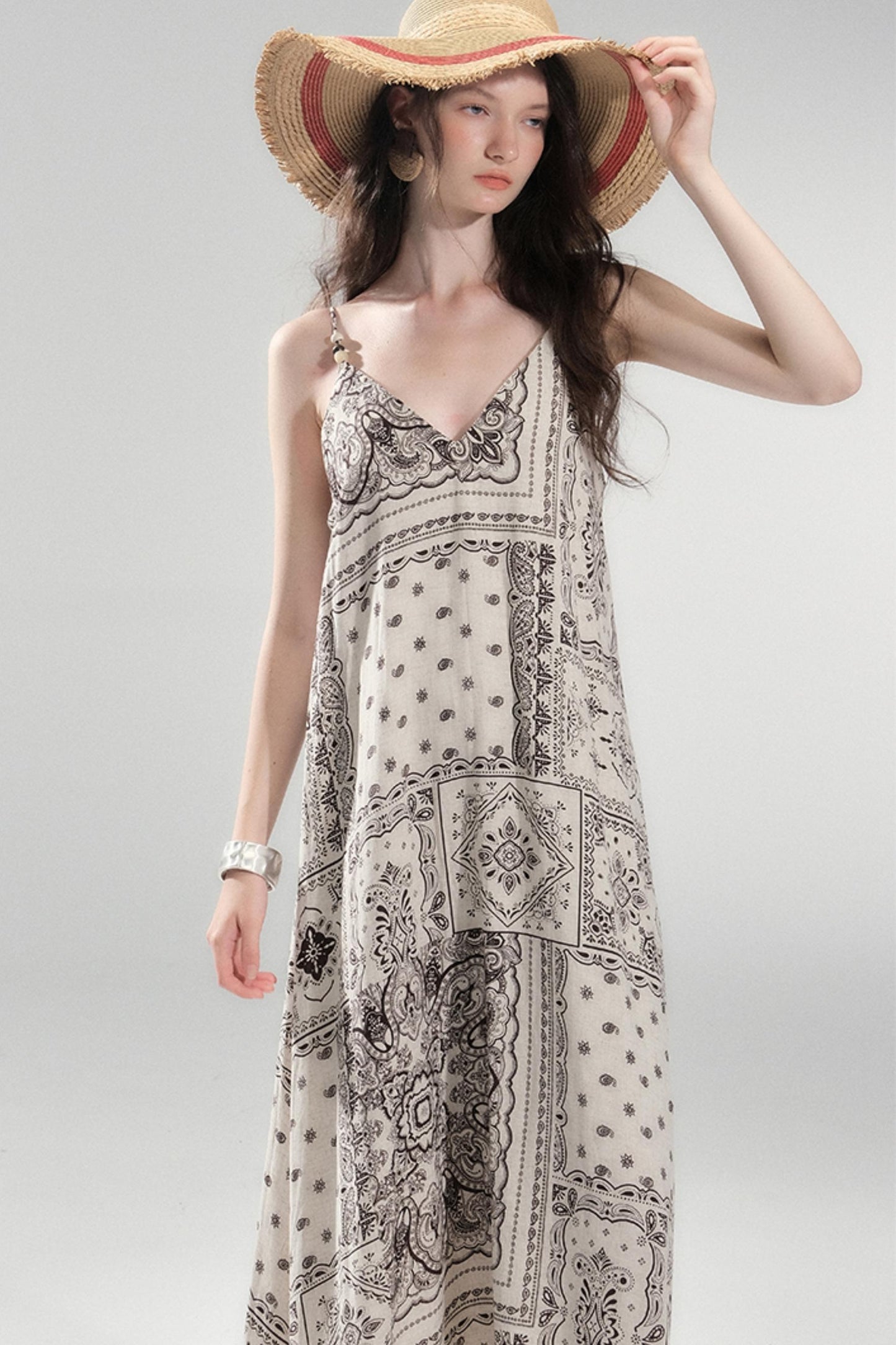 Sunset Bohemian Beaded Slip Dress