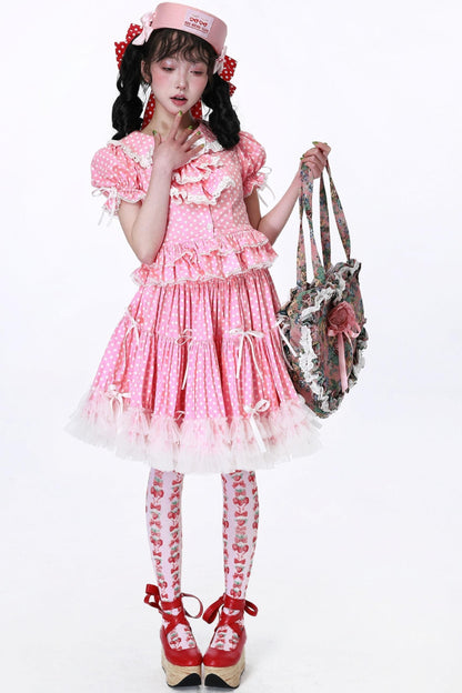 Pink Polka Dot Skirt