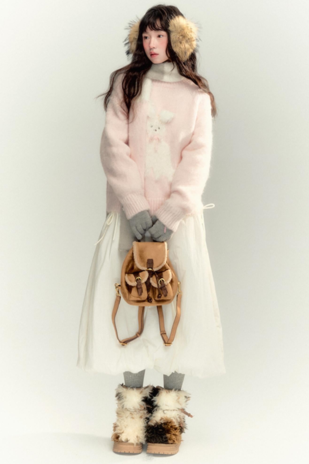 Bunny Mink Knit Sweater Set-Up