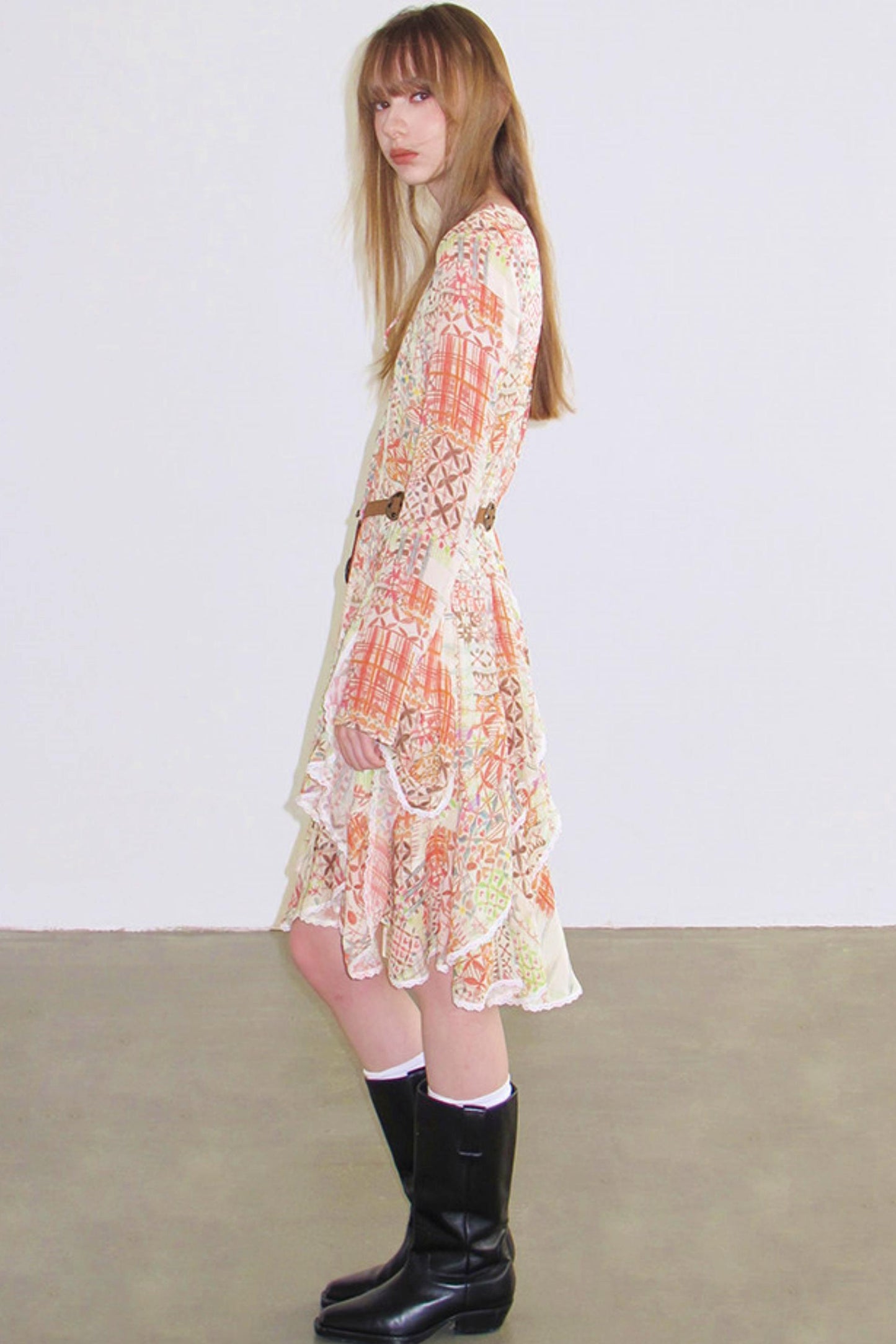 Chiffon Graffiti Unregelmäßiges Kleid
