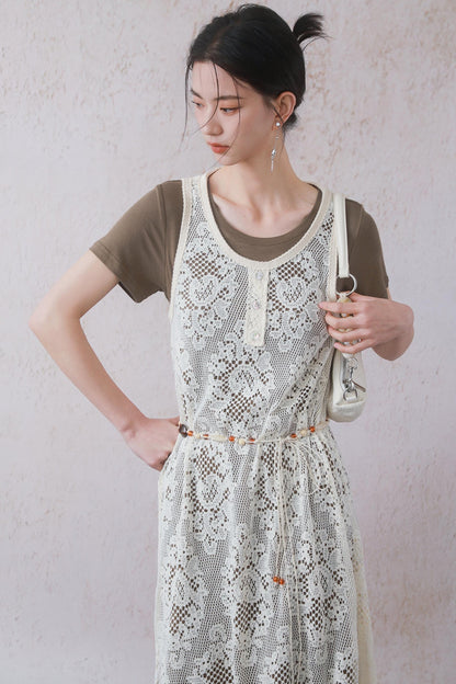 Hollow Knitted Belt Set