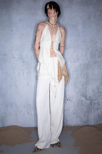 Leaf Beaded Cotton Camisole