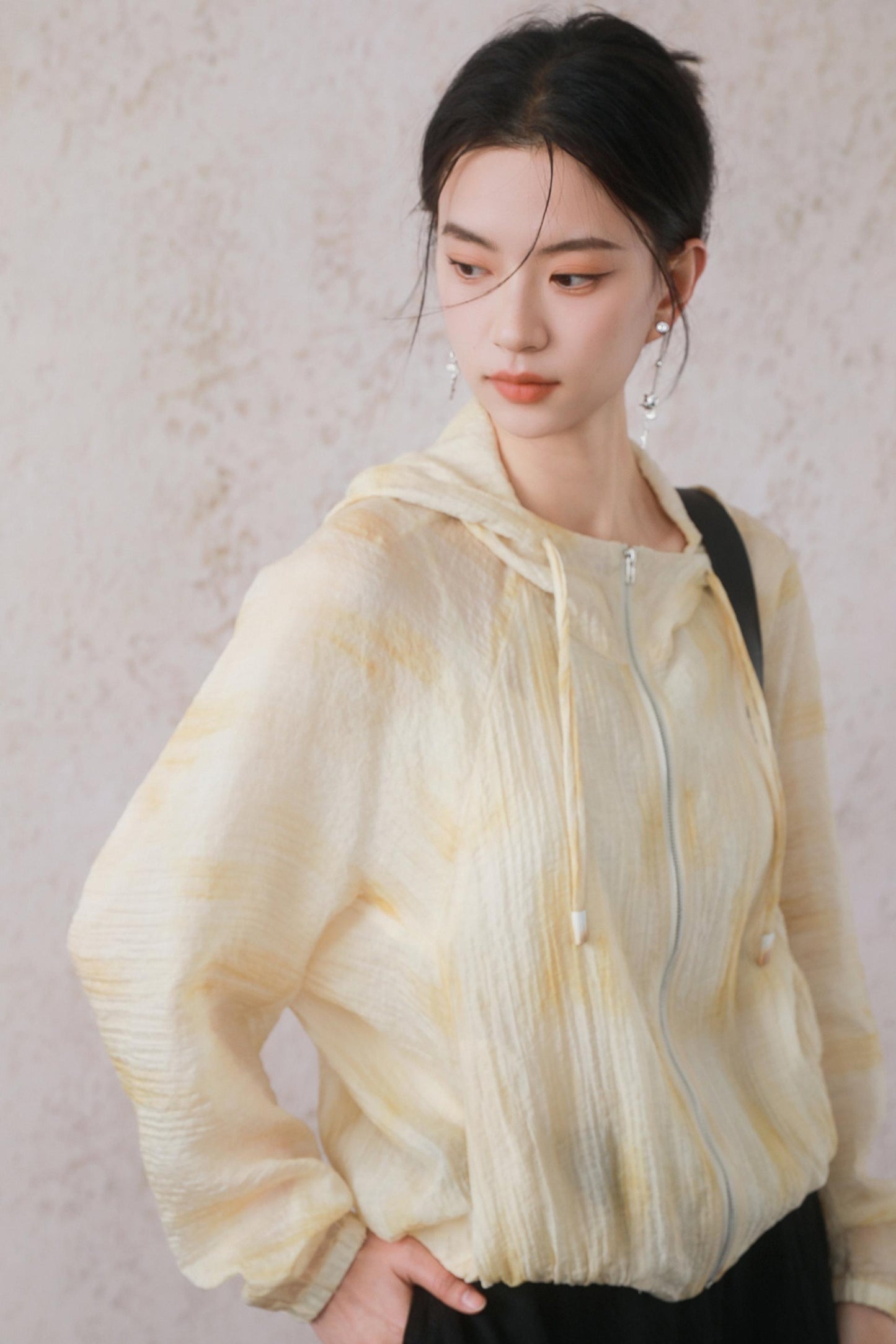 Lightweight Cheese Yellow Hooded Jacket