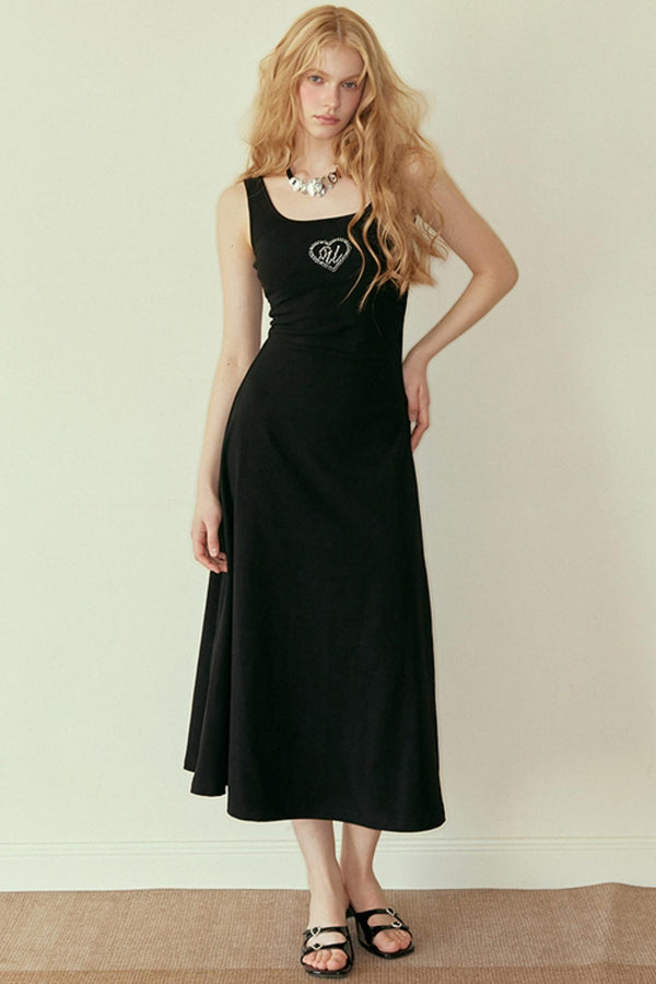 Love Rhinestone A-Line Dress