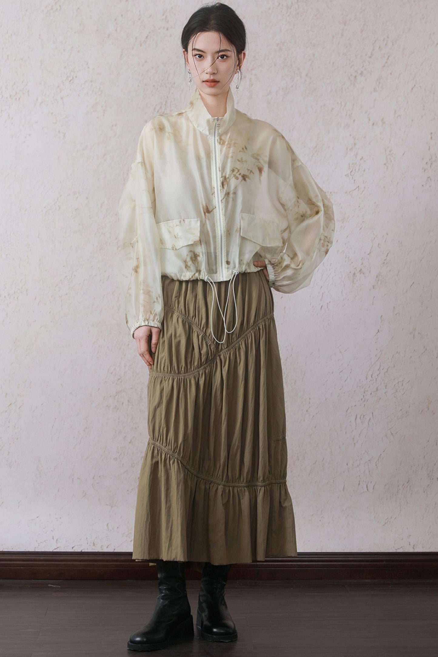 Yellow-Brown Bustier Skirt