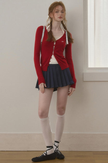 Double-Waist Pleated Skirt