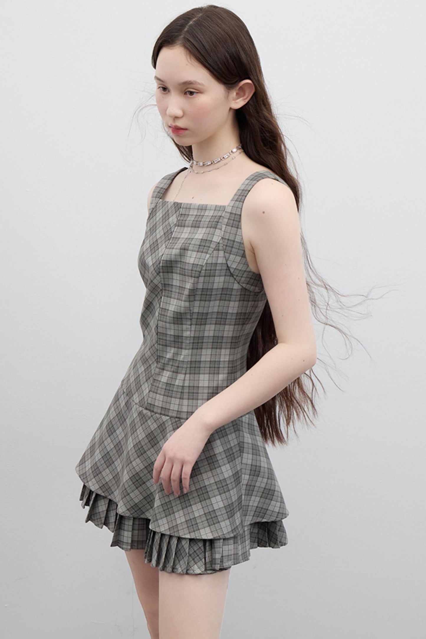 Vintage Checkered Skirt Dress