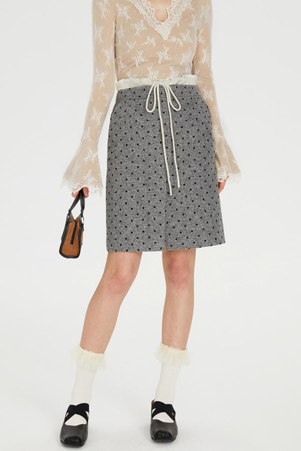 Polka Dot Tweed Skirt
