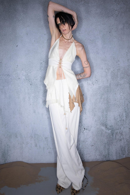 Leaf Beaded Cotton Camisole