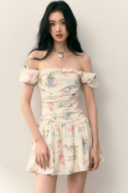 Pastel Lotus Neck-Tie Oriental Dress