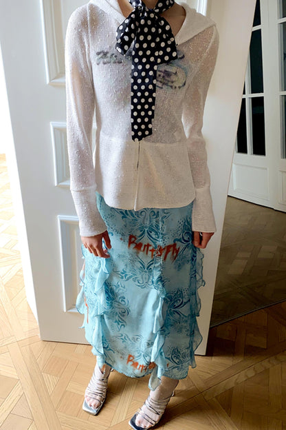 Light Blue A-line Skirt