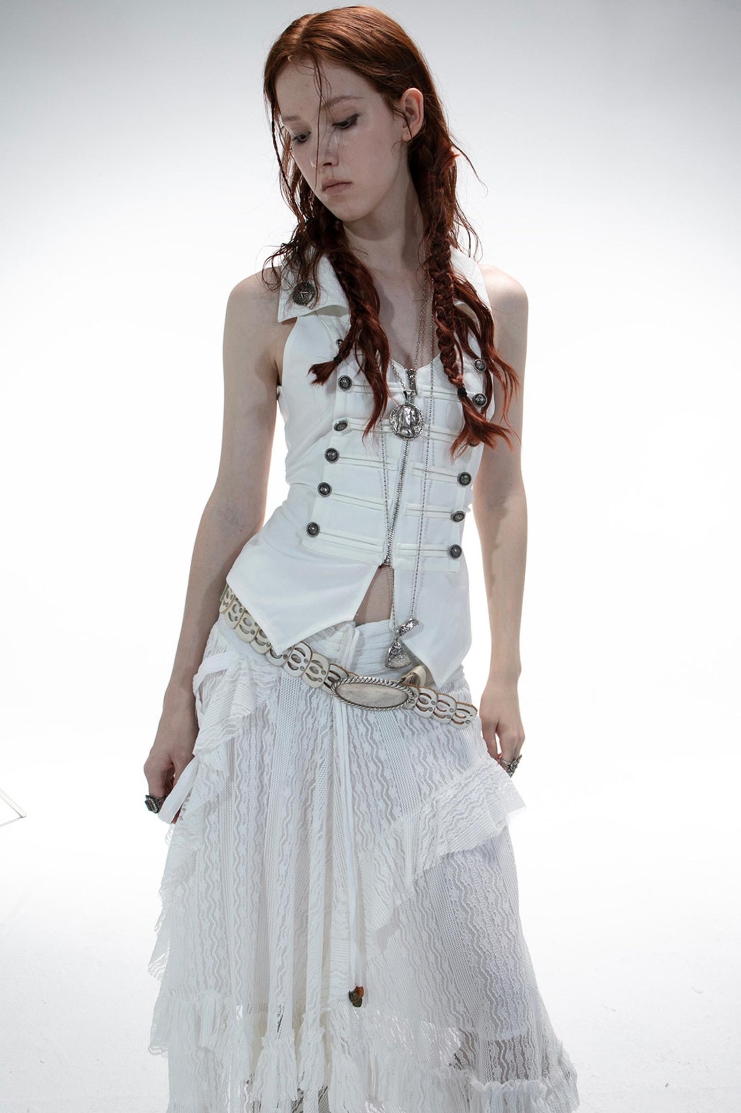 Slim Fit Double-Breasted Zipper Top