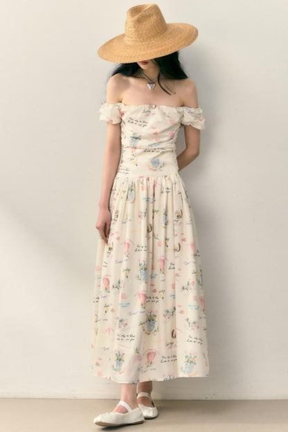 Pastel Lotus Neck-Tie Oriental Dress