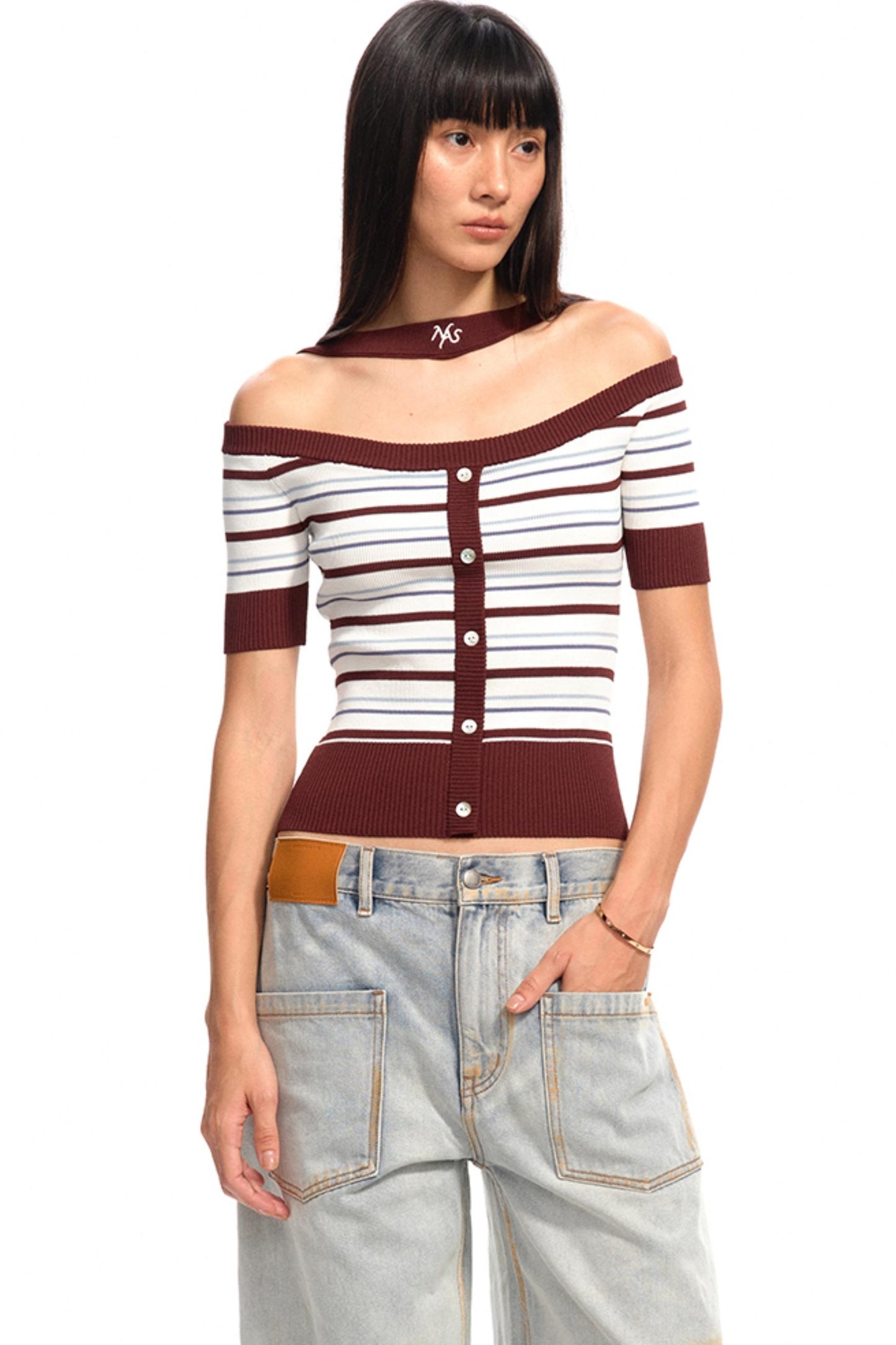 Slim Striped Mousse Tee