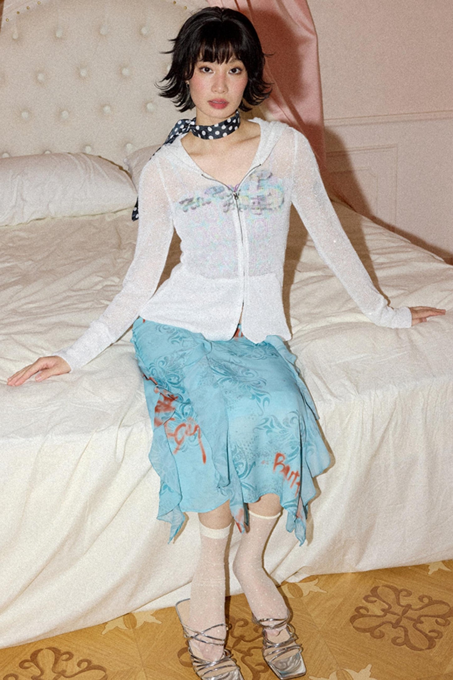 Light Blue A-line Skirt