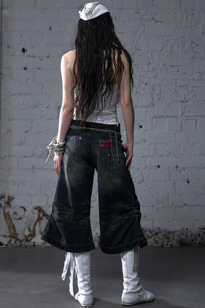 Winged Denim Trousers