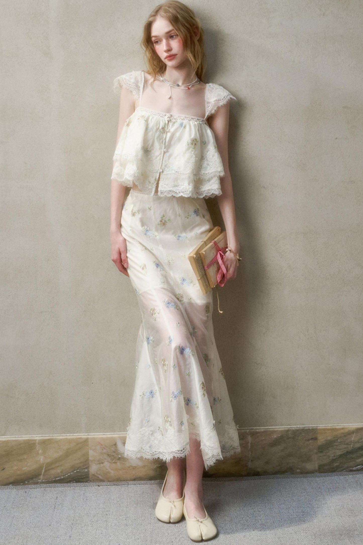 Airy Floral Ensemble Skirt Set-Up