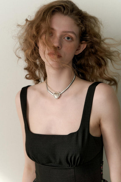 Floral Patchwork Bowtie Camisole Dress