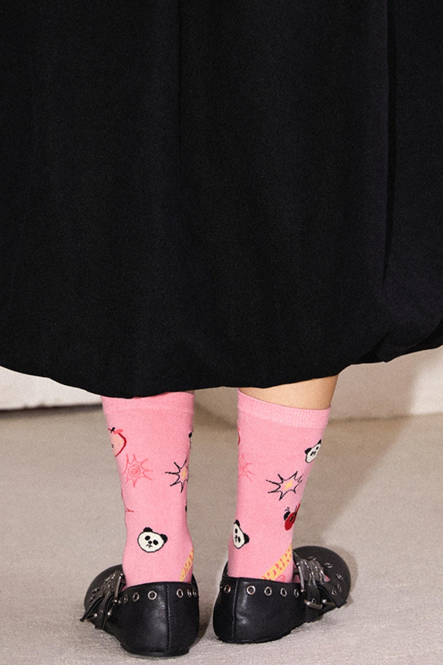 Retro Cartoon Panda Socks