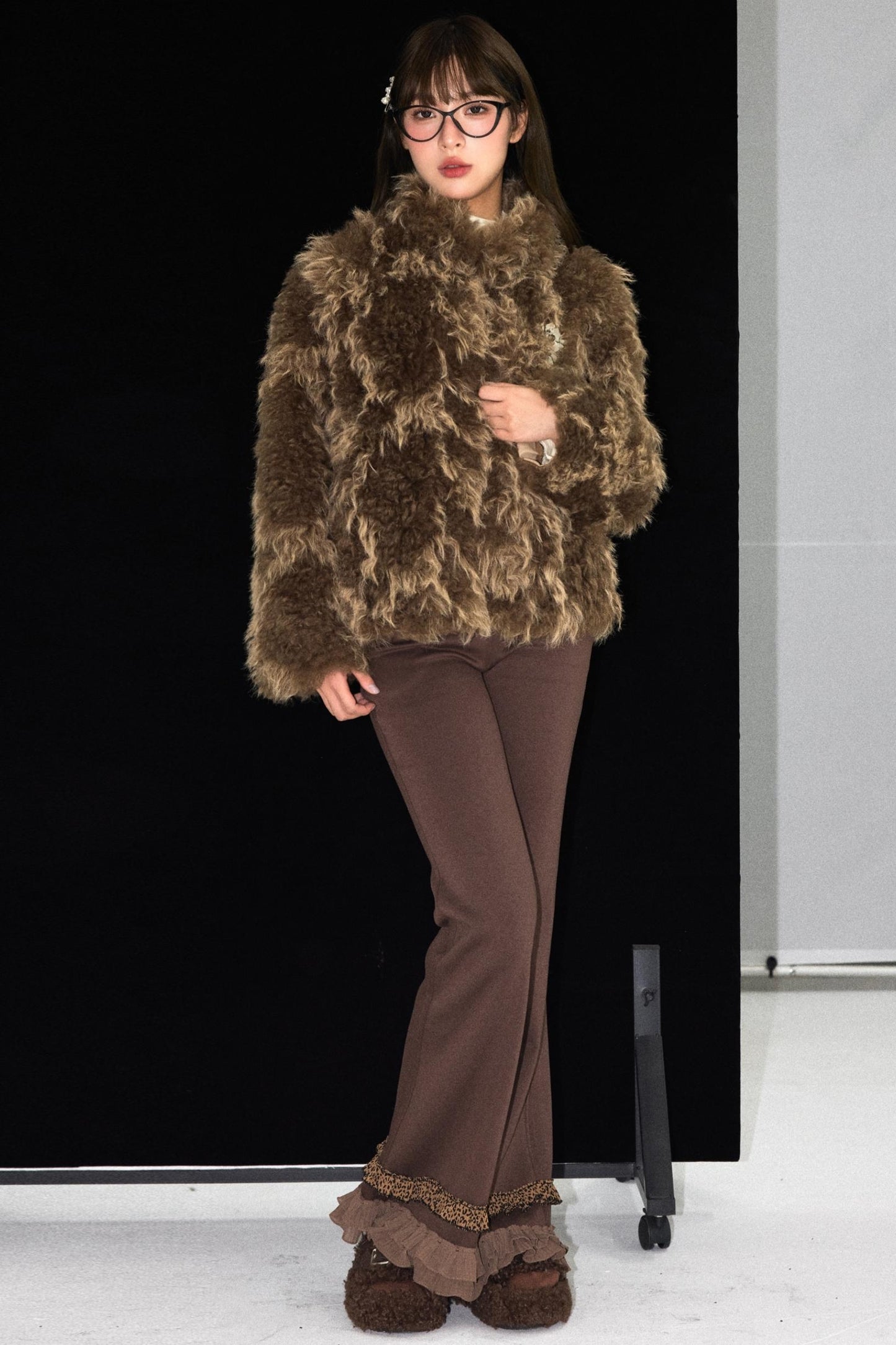 Bloom Pattern Fur Coat