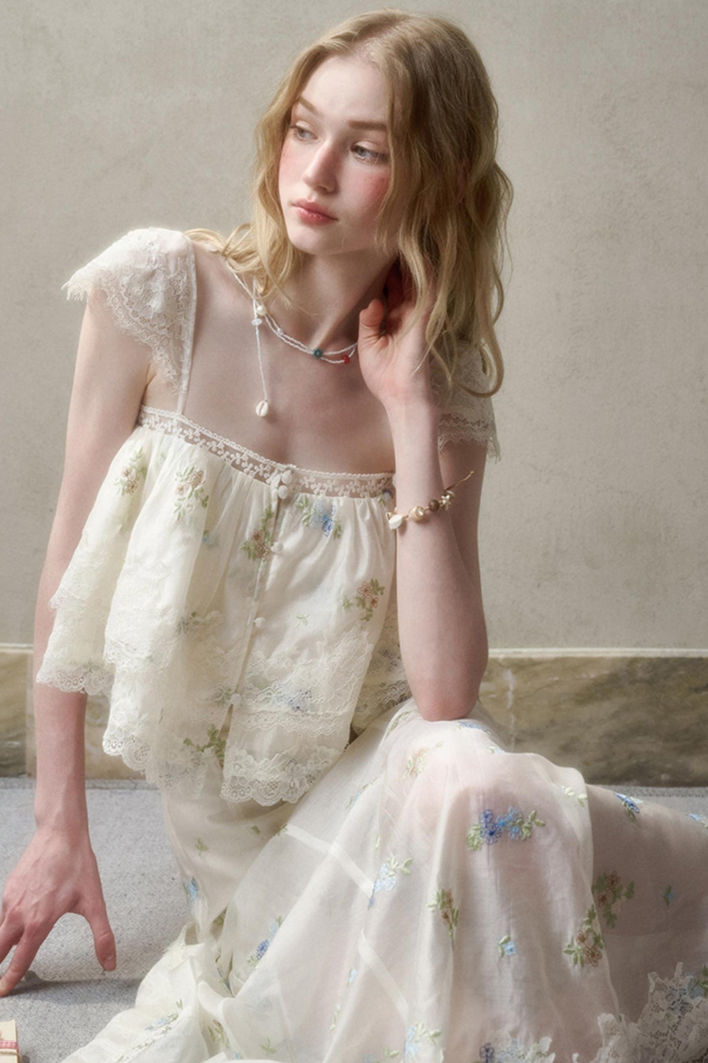 Airy Floral Ensemble Skirt Set-Up