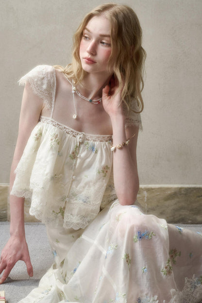 Airy Floral Ensemble Skirt Set-Up