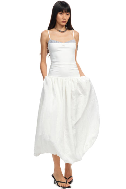 Color-Block Halter Maxi Dress