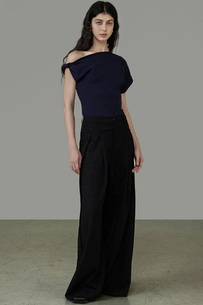 Elegant Slant Shoulder Top