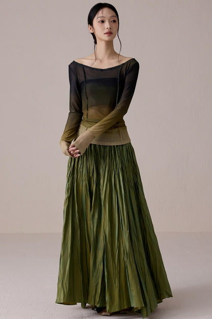 Slim Fit Gradient Mesh Tee